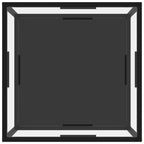 Tavolino Trasparente e Nero 60x60x35cm in Vetro Temperato