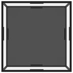 Tavolino Trasparente e Nero 80x80x35cm in Vetro Temperato