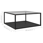 Tavolino Trasparente e Nero 80x80x35cm in Vetro Temperato