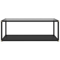 Tavolino Salotto Trasparente e Nero 100x50x35cm Vetro Temperato