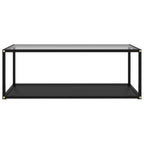 Tavolino Salotto Trasparente e Nero 100x50x35cm Vetro Temperato