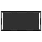 Tavolino Salotto Trasparente e Nero 100x50x35cm Vetro Temperato