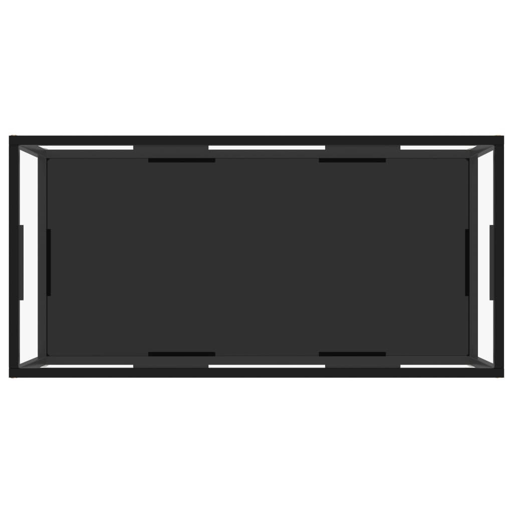 Tavolino Salotto Trasparente e Nero 100x50x35cm Vetro Temperato