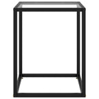 Tavolino da Salotto Nero con Vetro Temperato 40x40x50 cm