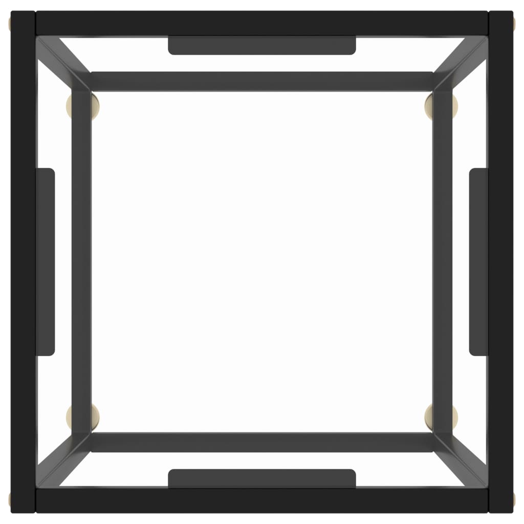 Tavolino da Salotto Nero con Vetro Temperato 40x40x50 cm