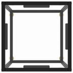 Tavolino da Salotto Nero con Vetro Temperato 40x40x50 cm