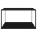 Tavolino da Salotto Nero con Vetro Nero 90x90x50 cm