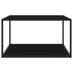 Tavolino da Salotto Nero con Vetro Nero 90x90x50 cm