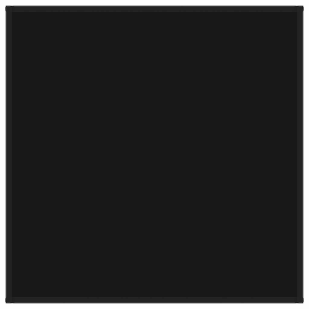 Tavolino da Salotto Nero con Vetro Nero 90x90x50 cm