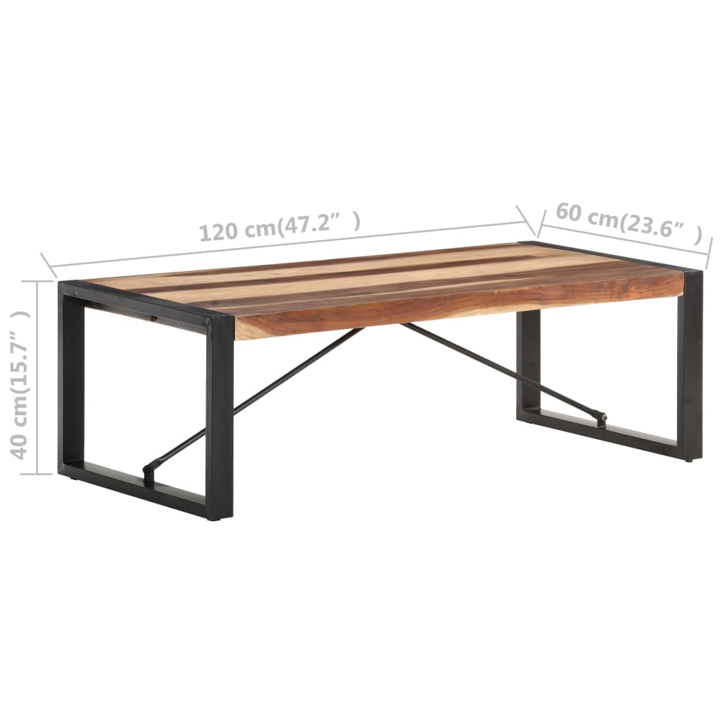 Tavolino da Salotto 120x60x40cm in Legno Massello