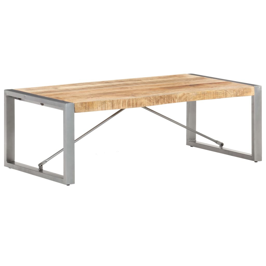 Tavolino da Salotto 120x60x40 cm in Legno di Mango Grezzo