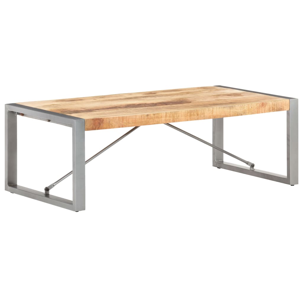 Tavolino da Salotto 120x60x40 cm in Legno di Mango Grezzo