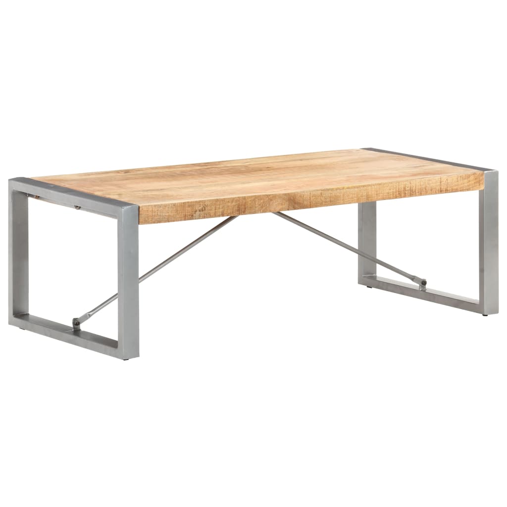 Tavolino da Salotto 120x60x40 cm in Legno di Mango Grezzo