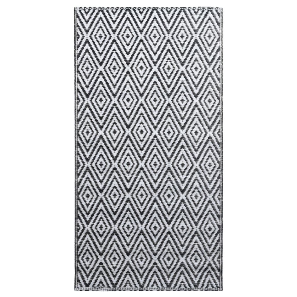 Tappeto da Esterni ARAKIL Bianco e Nero 80x150 cm in PP