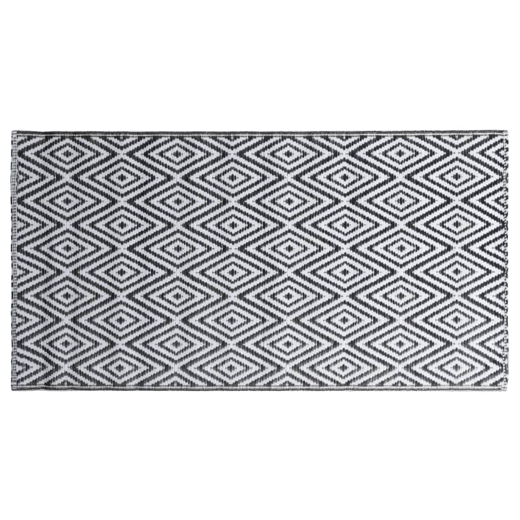 Tappeto da Esterni ARAKIL Bianco e Nero 80x150 cm in PP