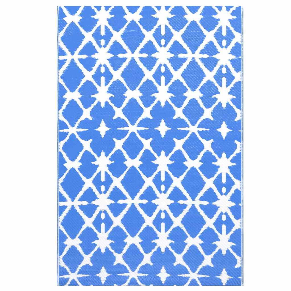 Tappeto da Esterni ARAKIL Blu e Bianco 80x150 cm in PP