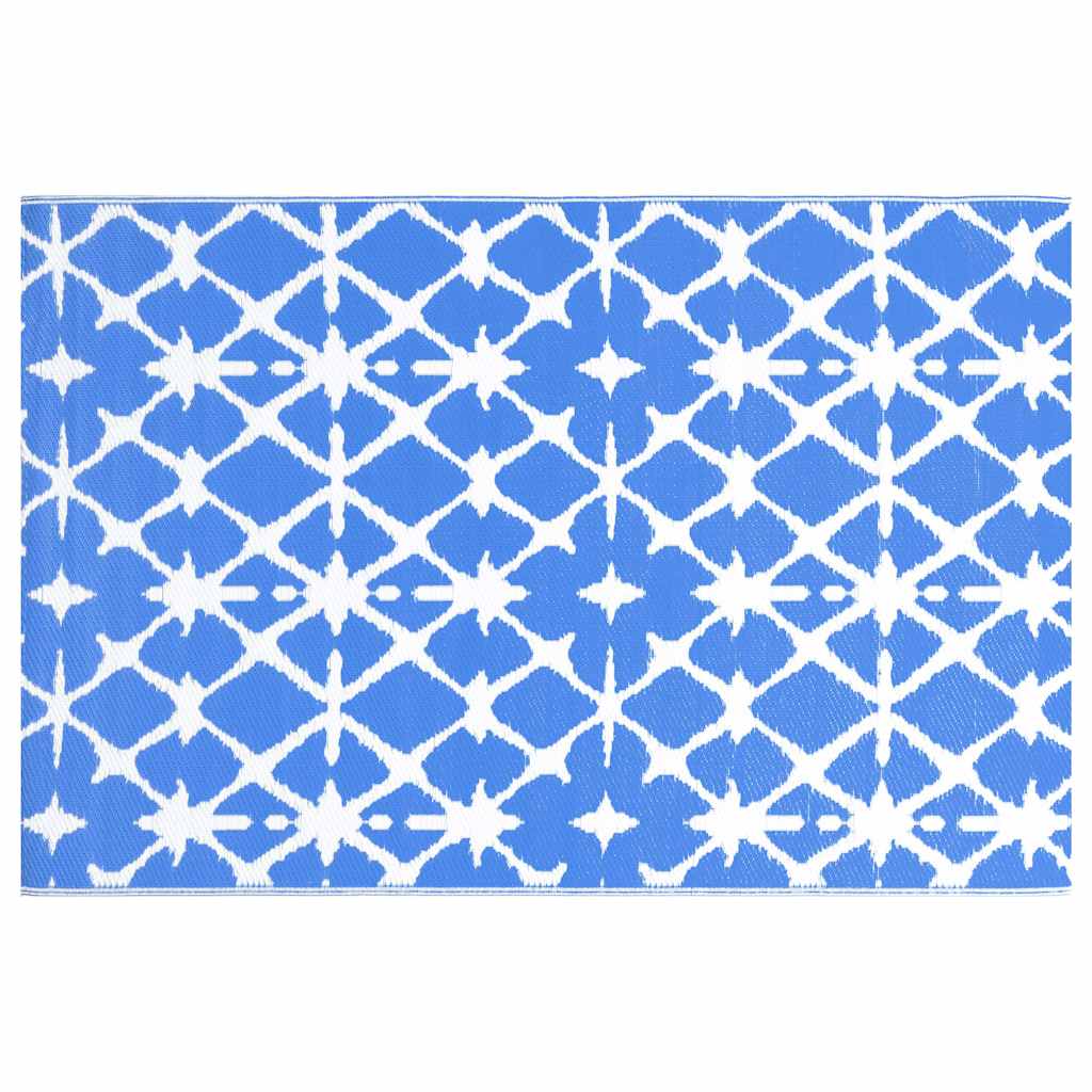 Tappeto da Esterni ARAKIL Blu e Bianco 80x150 cm in PP
