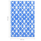 Tappeto da Esterni ARAKIL Blu e Bianco 80x150 cm in PP