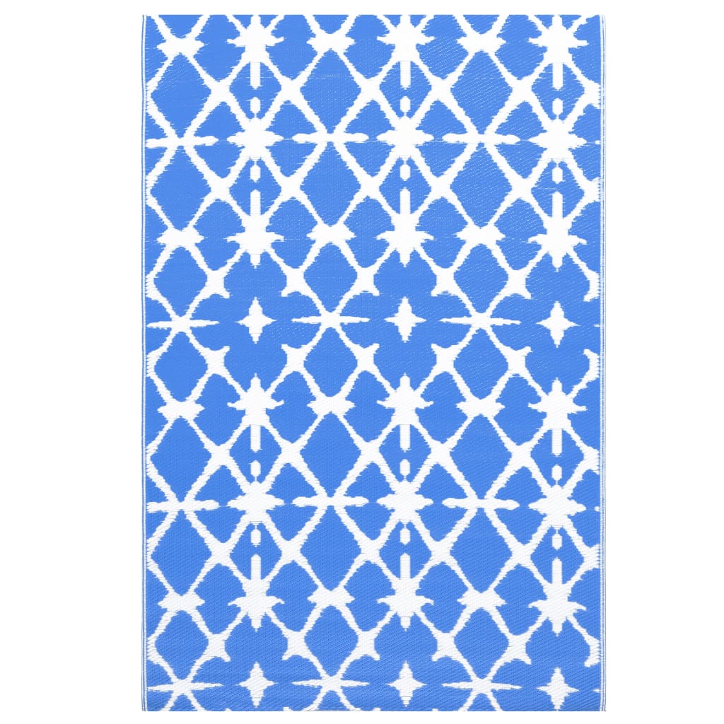 Tappeto da Esterni ARAKIL Blu e Bianco 190x290 cm in PP