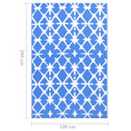 Tappeto da Esterni ARAKIL Blu e Bianco 190x290 cm in PP
