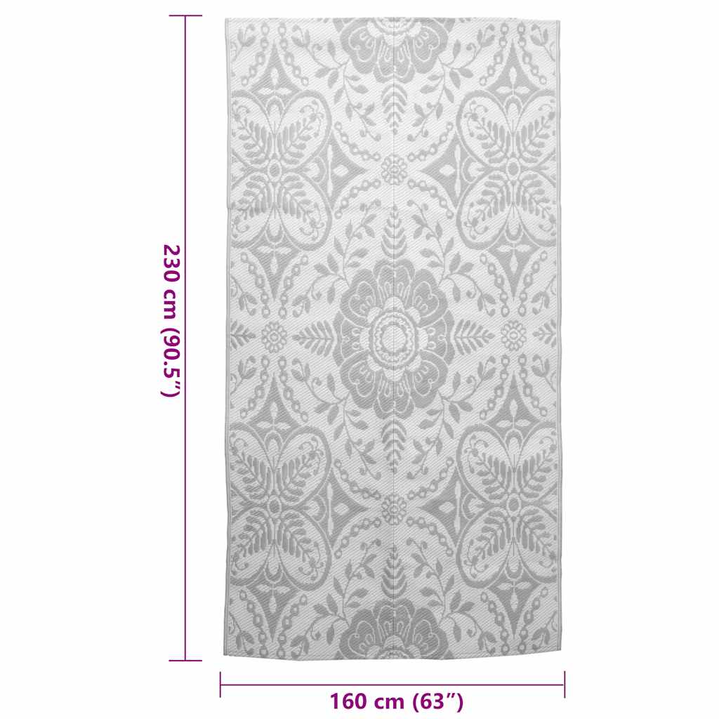 Tappeto da Esterni ARAKIL Grigio Chiaro 160x230 cm in PP