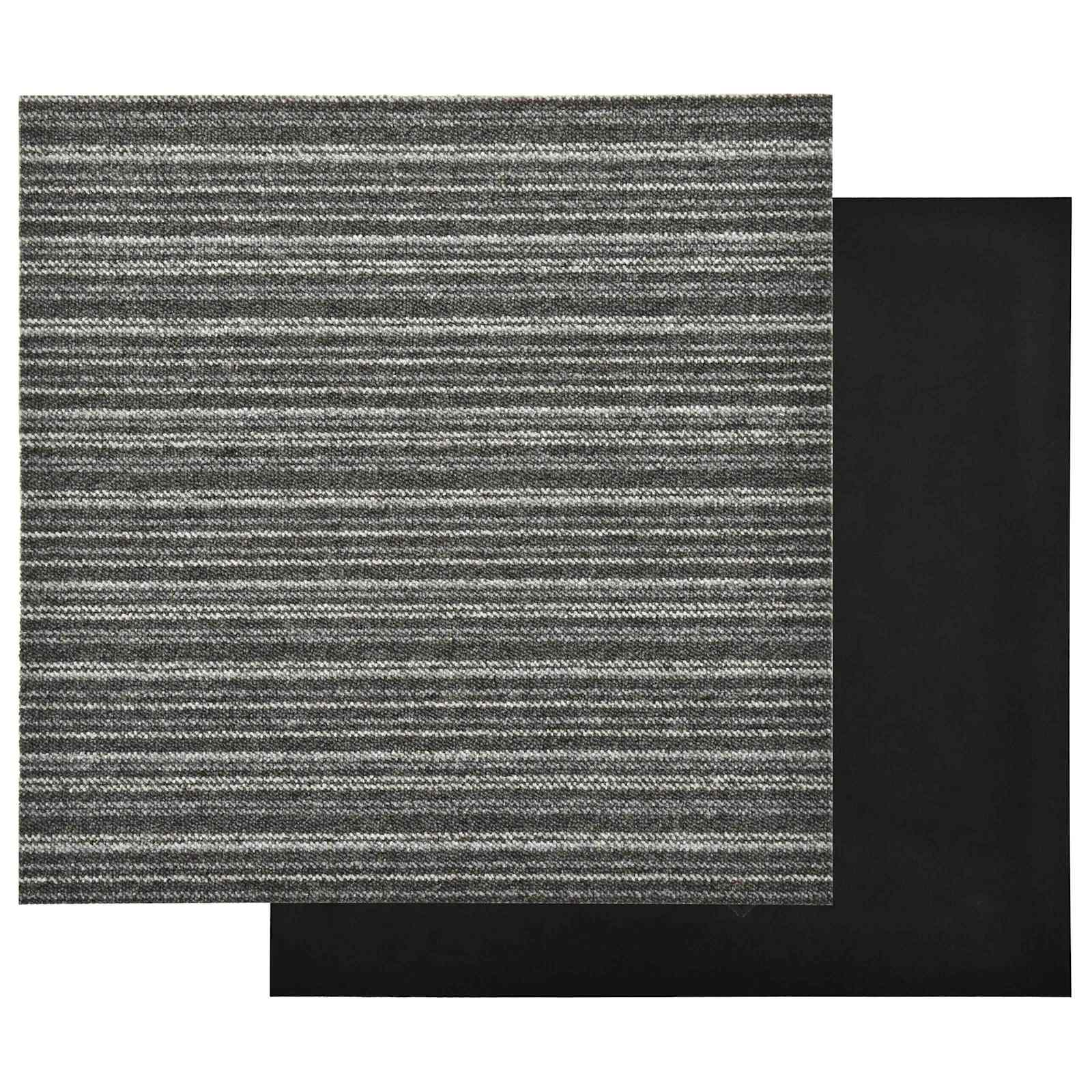 Tappeto 20 pcs Antracite Striato 50 x 50 cm 100% Polipropilene