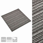 Tappeto 20 pcs Antracite Striato 50 x 50 cm 100% Polipropilene