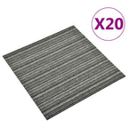 Tappeto 20 pcs Antracite Striato 50 x 50 cm 100% Polipropilene