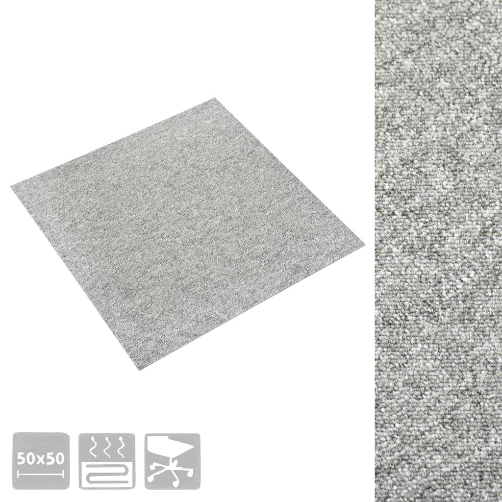 Tappeto 20 pcs Grigio chiaro 50 x 50 cm 100% Polipropilene