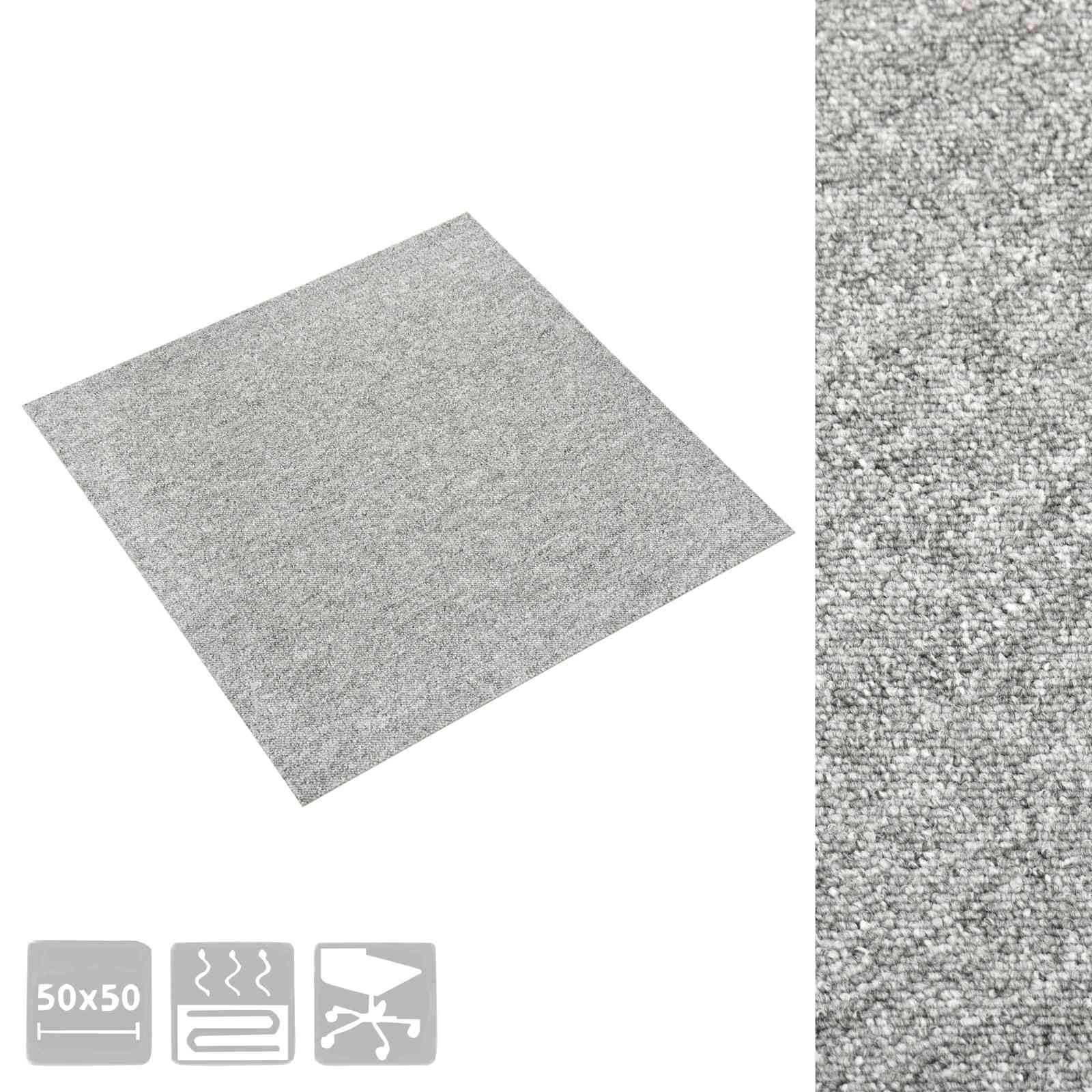 Tappeto 20 pcs Grigio chiaro 50 x 50 cm 100% Polipropilene