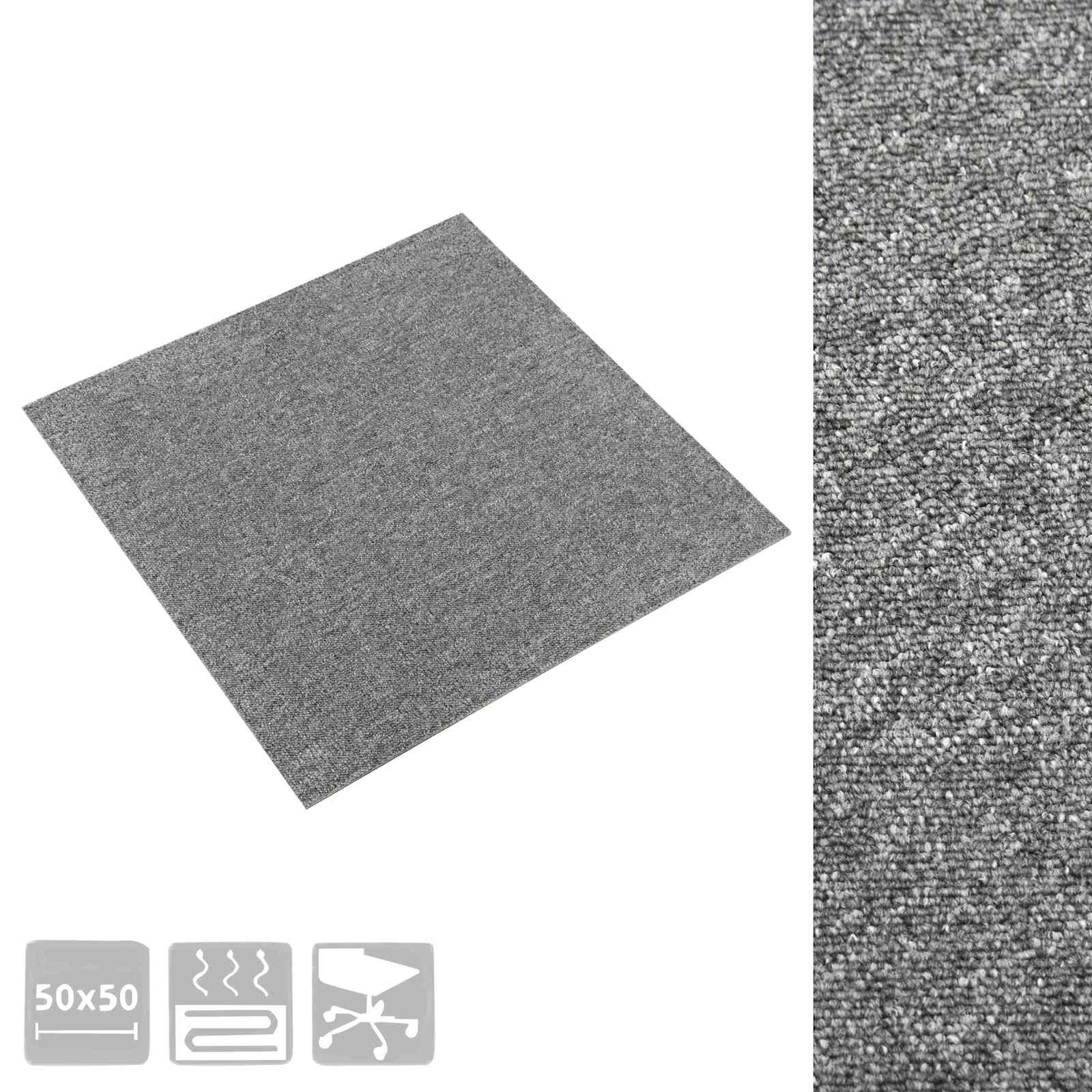Tappeto 20 pcs Grigio 50 x 50 cm 100% Polipropilene