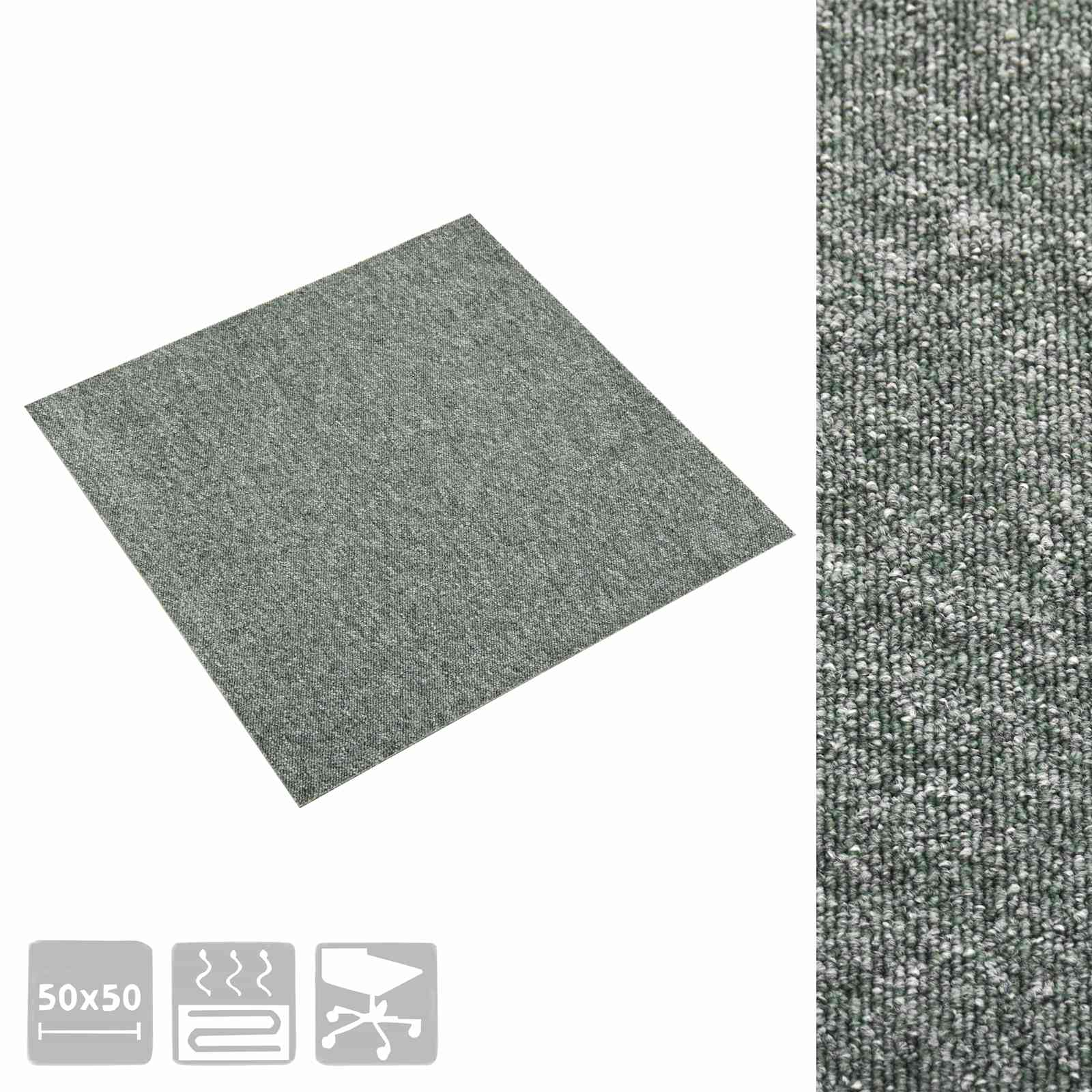 Tappeto 20 pcs Verde 50 x 50 cm 100% Polipropilene