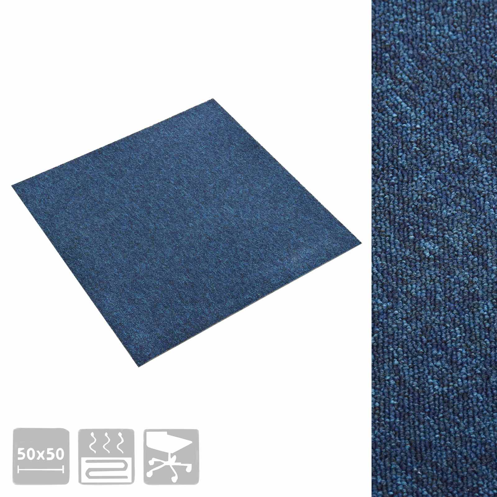 Tappeto 20 pcs Blu Scuro 50 x 50 cm 100% Polipropilene