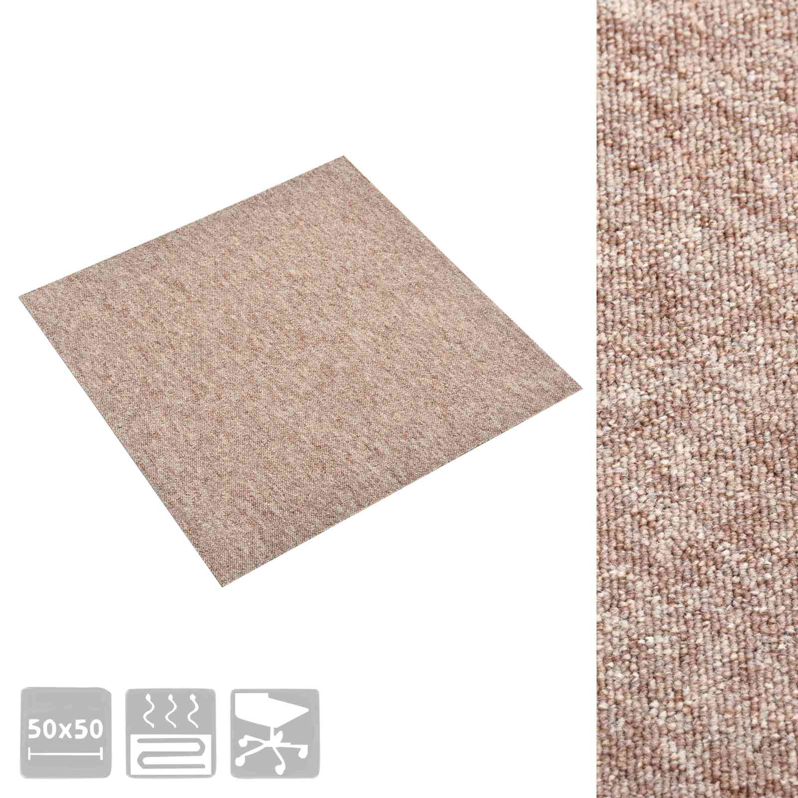 Tappeto 20 pcs Beige 50 x 50 cm 100% Polipropilene