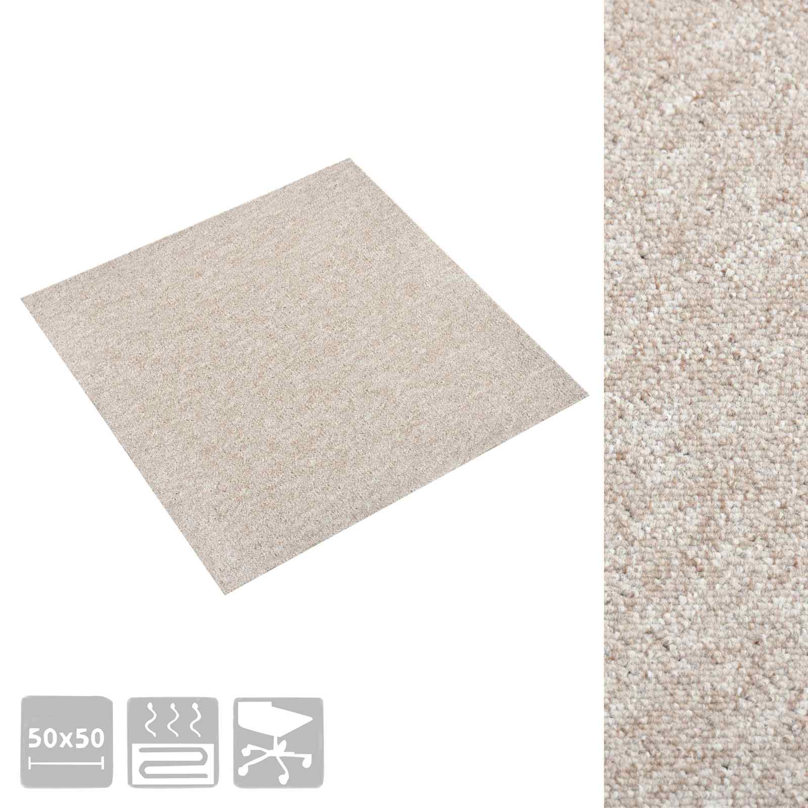 Tappeto 20 pcs Beige chiaro 50 x 50 cm 100% Polipropilene