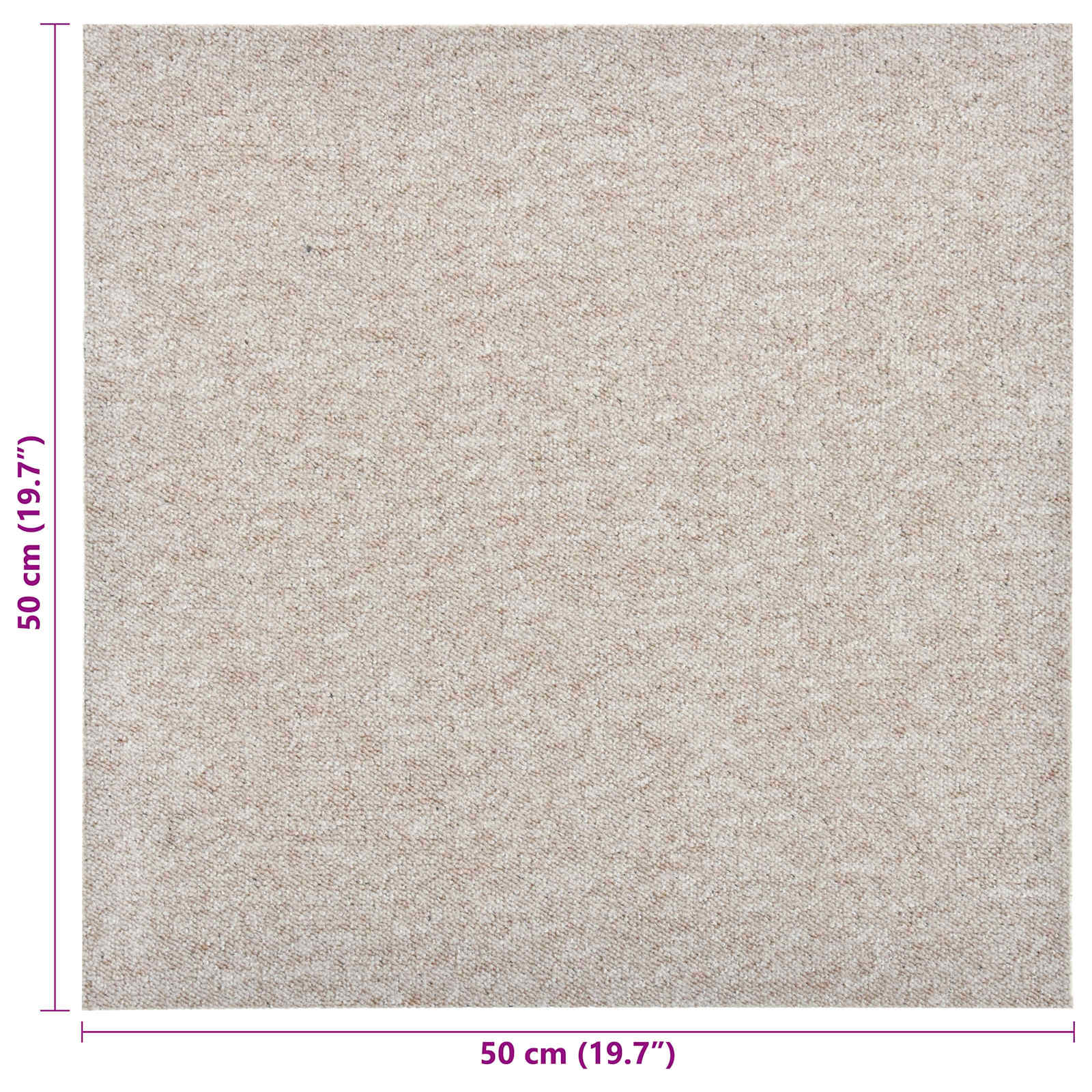 Tappeto 20 pcs Beige chiaro 50 x 50 cm 100% Polipropilene