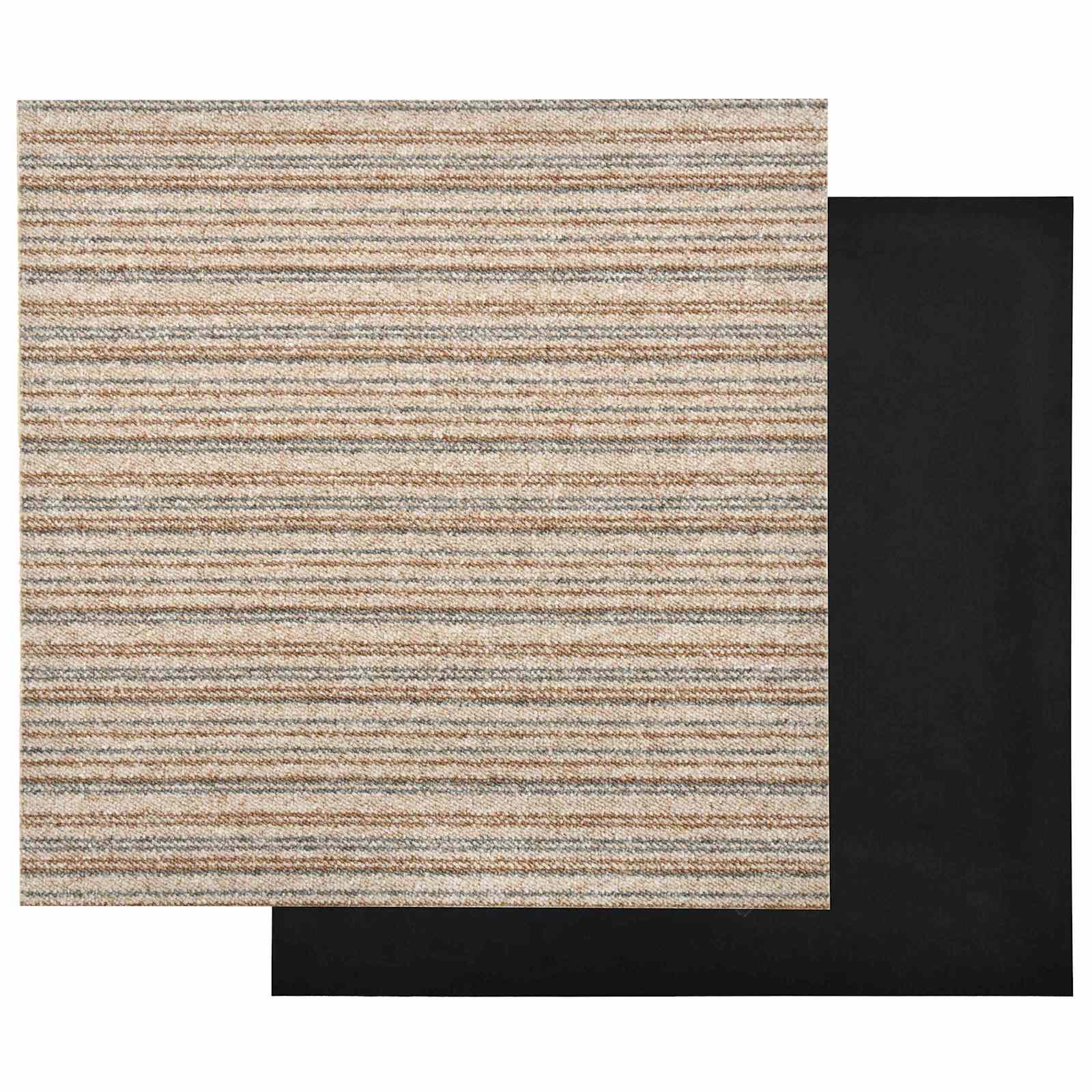 Tappeto 20 pcs Beige Striato 50 x 50 cm 100% Polipropilene