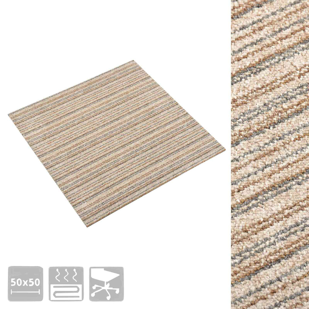 Tappeto 20 pcs Beige Striato 50 x 50 cm 100% Polipropilene