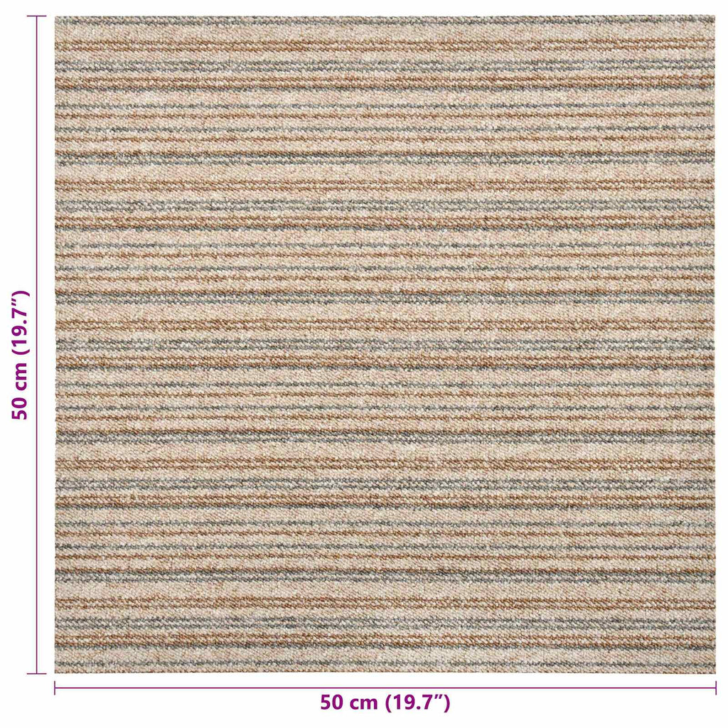 Tappeto 20 pcs Beige Striato 50 x 50 cm 100% Polipropilene