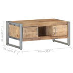 Tavolino da Salotto 95x50x40 cm in Legno di Mango Grezzo