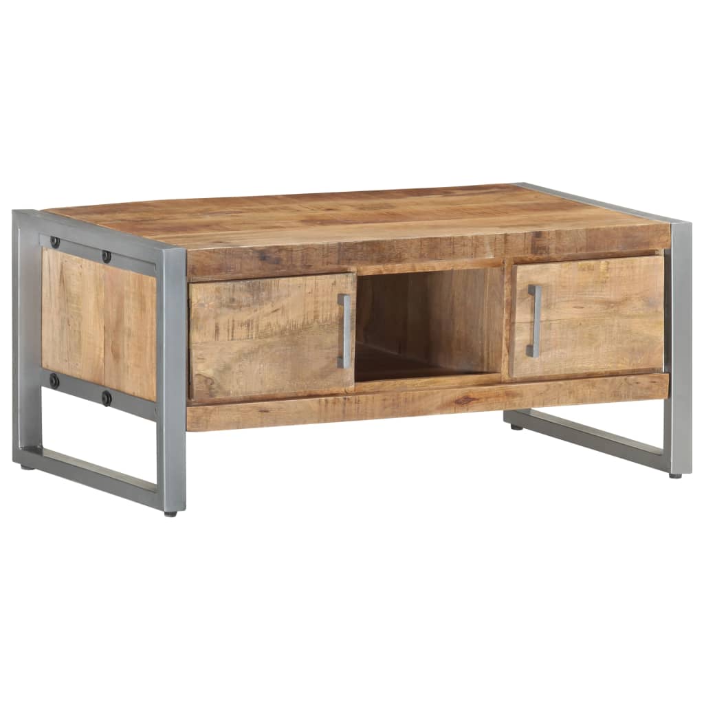 Tavolino da Salotto 95x50x40 cm in Legno di Mango Grezzo