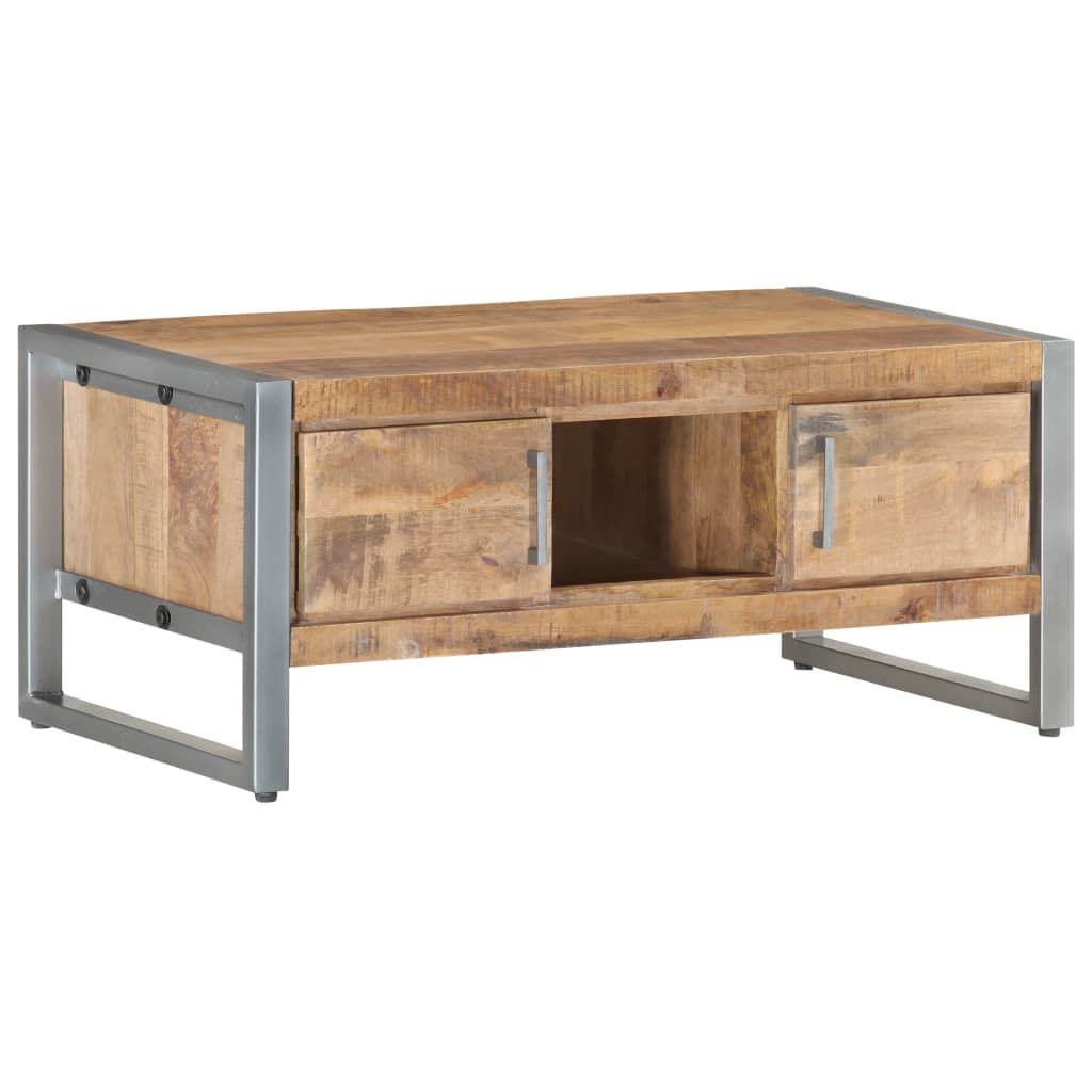 Tavolino da Salotto 95x50x40 cm in Legno di Mango Grezzo