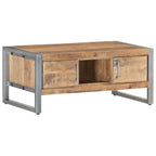 Tavolino da Salotto 95x50x40 cm in Legno di Mango Grezzo