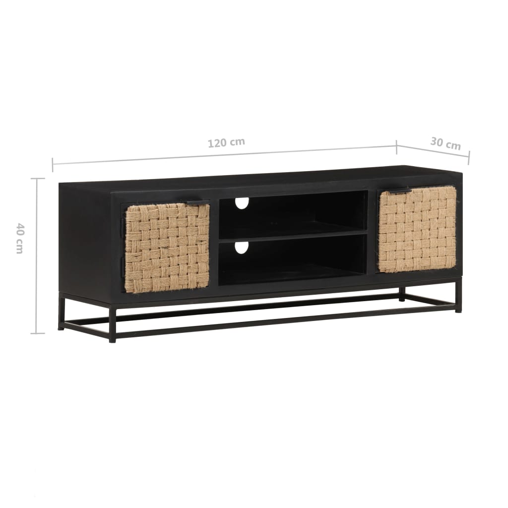 Mobile Porta TV 120x30x40 cm in Legno Massello di Mango