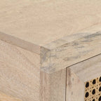 Tavolo Consolle 100x35x76 cm Massello di Mango e Canna Naturale