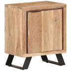 Comodino 40x30x50 cm in Legno Massello di Acacia con Bordi Vivi