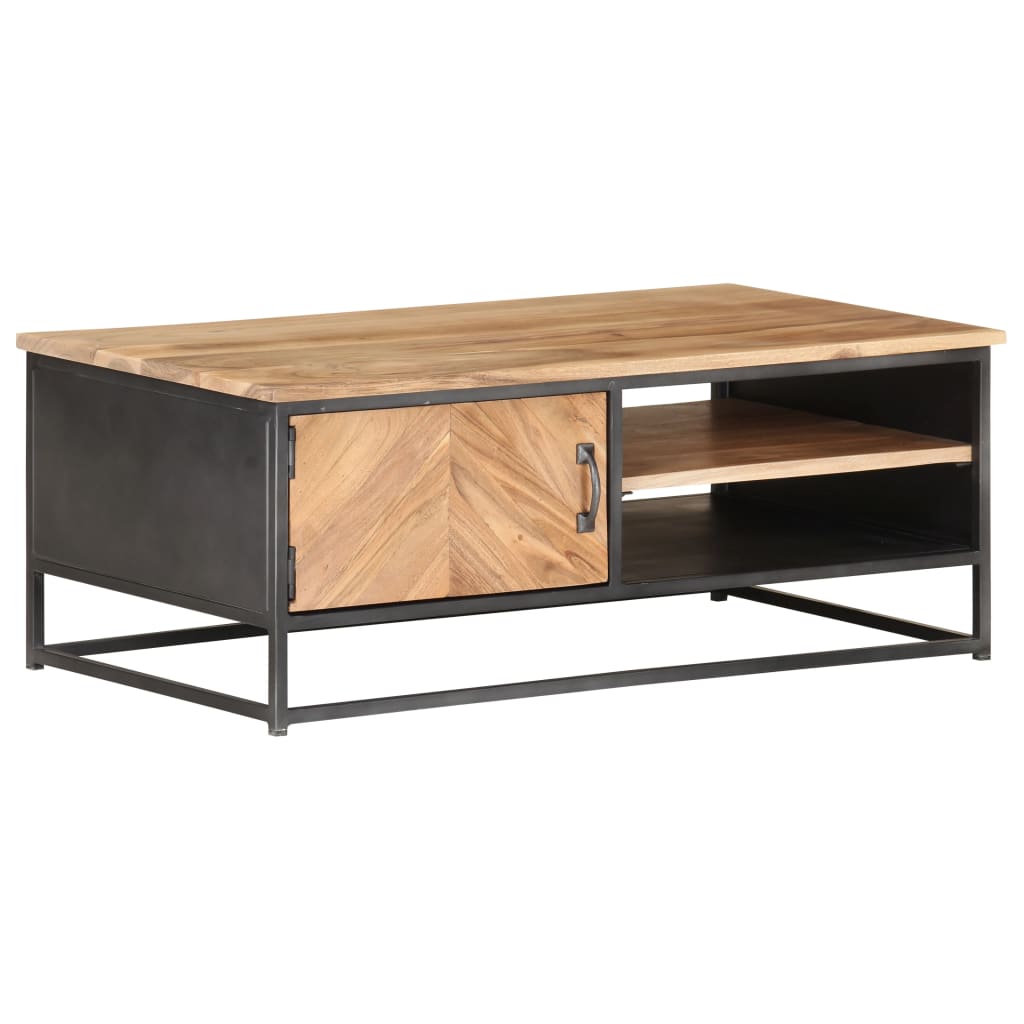 Tavolino da Salotto 90x50x35 cm in Massello di Acacia