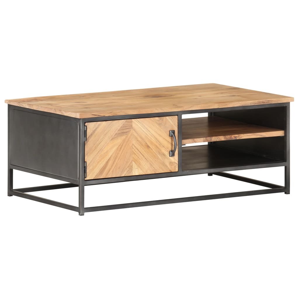 Tavolino da Salotto 90x50x35 cm in Massello di Acacia