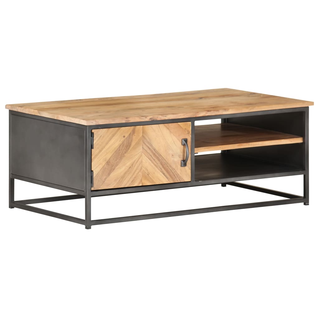 Tavolino da Salotto 90x50x35 cm in Massello di Acacia