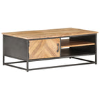Tavolino da Salotto 90x50x35 cm in Massello di Acacia